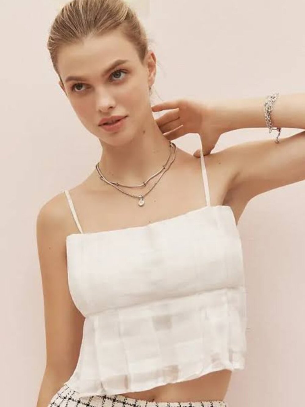 Walter Baker Gweneth Silk Blend Pleated Tank